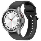 For Samsung Galaxy Watch 6 Classic 47mm Solid Color Silver Buckle Quick Release Silicone Watch Band(Black) - 1