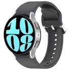 For Samsung Galaxy Watch 6 44mm Solid Color Silver Buckle Quick Release Silicone Watch Band(Grey) - 1
