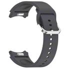 For Samsung Galaxy Watch 6 44mm Solid Color Silver Buckle Quick Release Silicone Watch Band(Grey) - 2