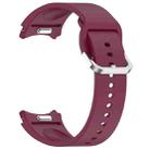 For Samsung Galaxy Watch 6 44mm Solid Color Silver Buckle Quick Release Silicone Watch Band(Wine Red) - 2