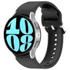 For Samsung Galaxy Watch 6 40mm Solid Color Silver Buckle Quick Release Silicone Watch Band(Black) - 1