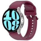 For Samsung Galaxy Watch 6 40mm Solid Color Silver Buckle Quick Release Silicone Watch Band(Wine Red) - 1