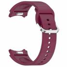 For Samsung Galaxy Watch 6 40mm Solid Color Silver Buckle Quick Release Silicone Watch Band(Wine Red) - 2