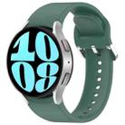 For Samsung Galaxy Watch 6 40mm Solid Color Silver Buckle Quick Release Silicone Watch Band(Green) - 1