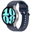 For Samsung Galaxy Watch 6 40mm Solid Color Silver Buckle Quick Release Silicone Watch Band(Midnight Blue) - 1