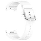 For Samsung Galaxy Watch 6 Classic 43mm Solid Color Silver Buckle Quick Release Silicone Watch Band(White) - 2