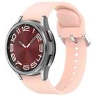 For Samsung Galaxy Watch 6 Classic 43mm Solid Color Silver Buckle Quick Release Silicone Watch Band(Pink) - 1