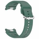 For Samsung Galaxy Watch 6 Classic 43mm Solid Color Silver Buckle Quick Release Silicone Watch Band(Green) - 2