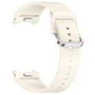 For Samsung Galaxy Watch 6 Classic 43mm Solid Color Silver Buckle Quick Release Silicone Watch Band(Starlight) - 2