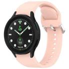 For Samsung Galaxy watch 5 Pro Golf Edition Solid Color Silver Buckle Quick Release Silicone Watch Band(Pink) - 1