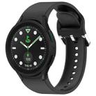 For Samsung Galaxy watch 5 Pro Golf Edition Solid Color Silver Buckle Quick Release Silicone Watch Band(Black) - 1