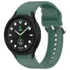 For Samsung Galaxy watch 5 Pro Golf Edition Solid Color Silver Buckle Quick Release Silicone Watch Band(Green) - 1