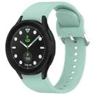 For Samsung Galaxy watch 5 Pro Golf Edition Solid Color Silver Buckle Quick Release Silicone Watch Band(Teal) - 1