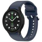 For Samsung Galaxy watch 5 Pro Golf Edition Solid Color Silver Buckle Quick Release Silicone Watch Band(Midnight Blue) - 1