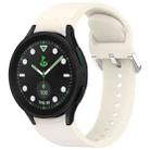 For Samsung Galaxy watch 5 Pro Golf Edition Solid Color Silver Buckle Quick Release Silicone Watch Band(Starlight) - 1