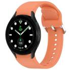 For Samsung Galaxy watch 5 Golf Edition Solid Color Silver Buckle Quick Release Silicone Watch Band(Orange) - 1