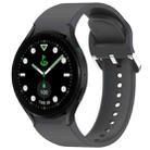 For Samsung Galaxy watch 5 Golf Edition Solid Color Silver Buckle Quick Release Silicone Watch Band(Grey) - 1