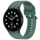 For Samsung Galaxy watch 5 Golf Edition Solid Color Silver Buckle Quick Release Silicone Watch Band(Green) - 1