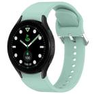 For Samsung Galaxy watch 5 Golf Edition Solid Color Silver Buckle Quick Release Silicone Watch Band(Teal) - 1