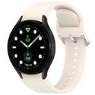 For Samsung Galaxy watch 5 Golf Edition Solid Color Silver Buckle Quick Release Silicone Watch Band(Starlight) - 1