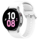 For Samsung Galaxy Watch 5  44mm Solid Color Silver Buckle Quick Release Silicone Watch Band(White) - 1