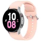 For Samsung Galaxy Watch 5  44mm Solid Color Silver Buckle Quick Release Silicone Watch Band(Pink) - 1