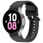 For Samsung Galaxy Watch 5  44mm Solid Color Silver Buckle Quick Release Silicone Watch Band(Black) - 1