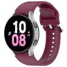 For Samsung Galaxy Watch 5  44mm Solid Color Silver Buckle Quick Release Silicone Watch Band(Wine Red) - 1