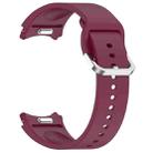 For Samsung Galaxy Watch 5  44mm Solid Color Silver Buckle Quick Release Silicone Watch Band(Wine Red) - 2