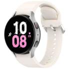 For Samsung Galaxy Watch 5  44mm Solid Color Silver Buckle Quick Release Silicone Watch Band(Starlight) - 1