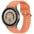 For Samsung Galaxy Watch 5 Pro  45mm Solid Color Silver Buckle Quick Release Silicone Watch Band(Orange) - 1