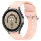 For Samsung Galaxy Watch 5 Pro  45mm Solid Color Silver Buckle Quick Release Silicone Watch Band(Pink) - 1