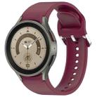 For Samsung Galaxy Watch 5 Pro  45mm Solid Color Silver Buckle Quick Release Silicone Watch Band(Wine Red) - 1