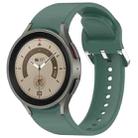 For Samsung Galaxy Watch 5 Pro  45mm Solid Color Silver Buckle Quick Release Silicone Watch Band(Green) - 1