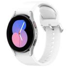 For Samsung Galaxy Watch 5  40mm Solid Color Silver Buckle Quick Release Silicone Watch Band(White) - 1