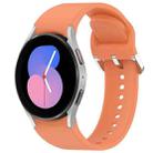 For Samsung Galaxy Watch 5  40mm Solid Color Silver Buckle Quick Release Silicone Watch Band(Orange) - 1