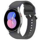 For Samsung Galaxy Watch 5  40mm Solid Color Silver Buckle Quick Release Silicone Watch Band(Grey) - 1