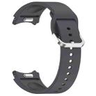 For Samsung Galaxy Watch 5  40mm Solid Color Silver Buckle Quick Release Silicone Watch Band(Grey) - 2