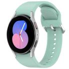 For Samsung Galaxy Watch 5  40mm Solid Color Silver Buckle Quick Release Silicone Watch Band(Teal) - 1