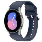 For Samsung Galaxy Watch 5  40mm Solid Color Silver Buckle Quick Release Silicone Watch Band(Midnight Blue) - 1