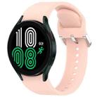 For Samsung Galaxy Watch 4 44mm Solid Color Silver Buckle Quick Release Silicone Watch Band(Pink) - 1