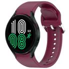 For Samsung Galaxy Watch 4 44mm Solid Color Silver Buckle Quick Release Silicone Watch Band(Wine Red) - 1