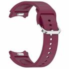 For Samsung Galaxy Watch 4 44mm Solid Color Silver Buckle Quick Release Silicone Watch Band(Wine Red) - 2