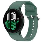 For Samsung Galaxy Watch 4 44mm Solid Color Silver Buckle Quick Release Silicone Watch Band(Green) - 1