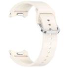 For Samsung Galaxy Watch 4 44mm Solid Color Silver Buckle Quick Release Silicone Watch Band(Starlight) - 2