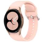 For Samsung Galaxy Watch 4 40mm Solid Color Silver Buckle Quick Release Silicone Watch Band(Pink) - 1