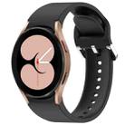 For Samsung Galaxy Watch 4 40mm Solid Color Silver Buckle Quick Release Silicone Watch Band(Black) - 1