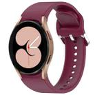 For Samsung Galaxy Watch 4 40mm Solid Color Silver Buckle Quick Release Silicone Watch Band(Wine Red) - 1