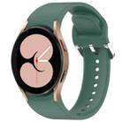 For Samsung Galaxy Watch 4 40mm Solid Color Silver Buckle Quick Release Silicone Watch Band(Green) - 1