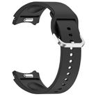 For Samsung Galaxy Watch 7 44mm Solid Color Silver Buckle Quick Release Silicone Watch Band(Black) - 2